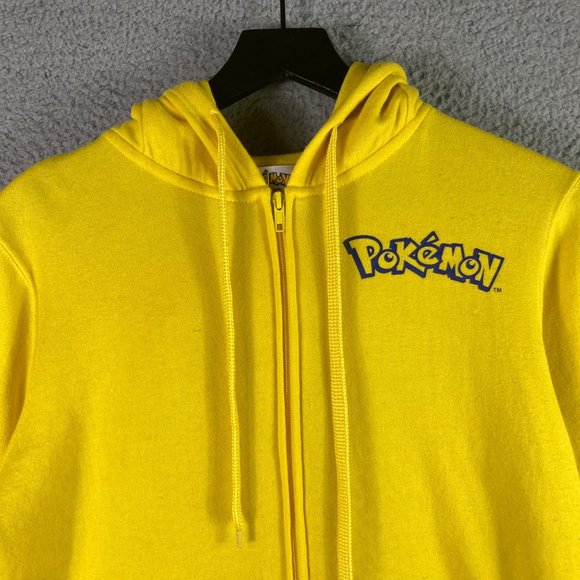 Pikachu Pokemon Hoodie Size XL Costume Jacket Sweatshirt Youth Full Zip Yellow - Picture 5 of 10
